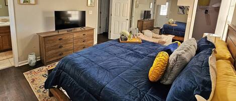 Desk, iron/ironing board, travel crib, free WiFi
