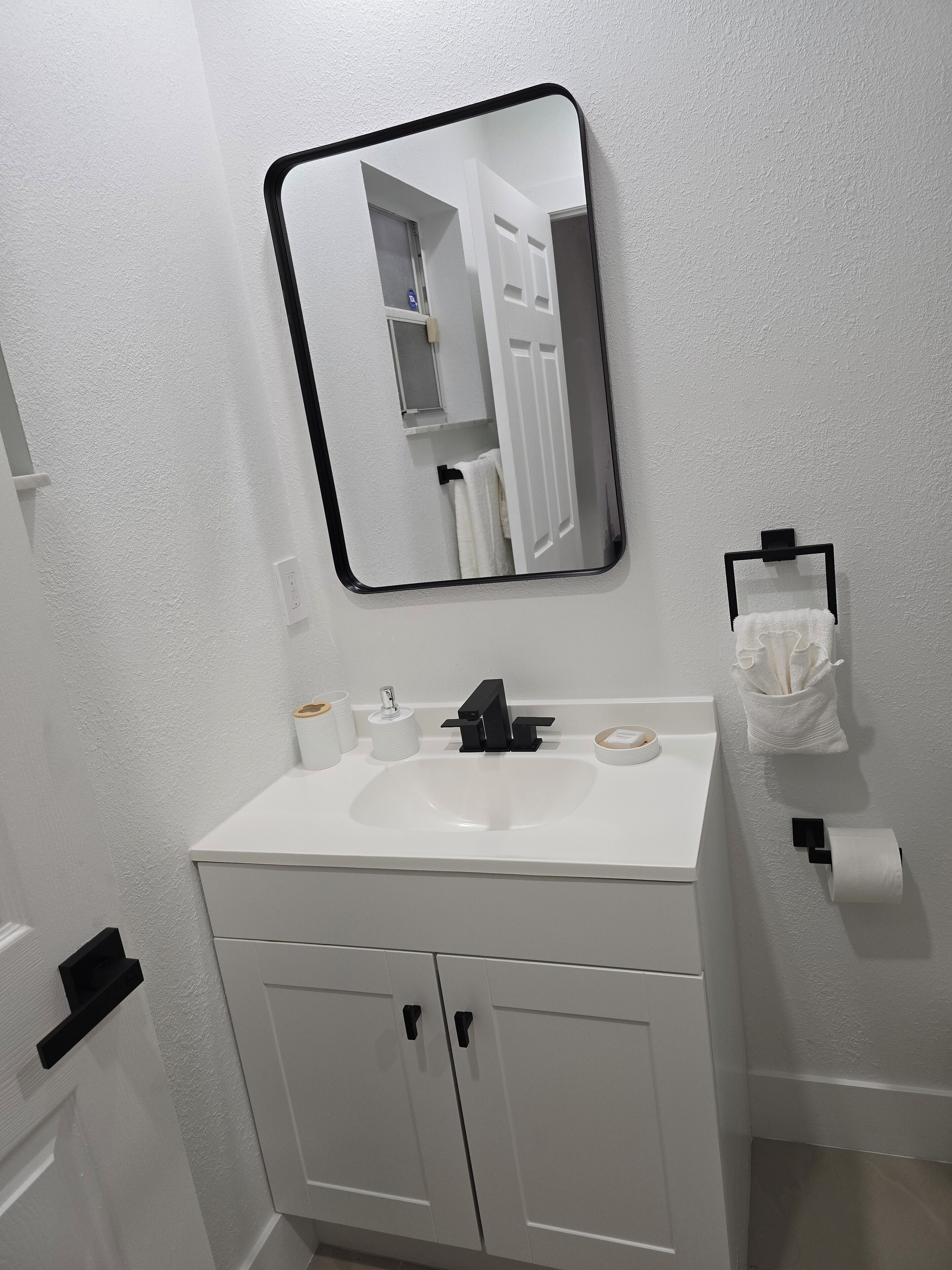 Towels, soap, toilet paper