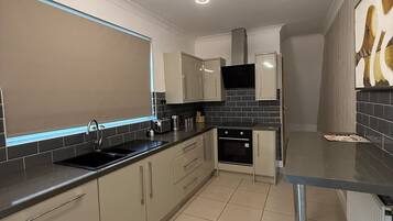 Fridge, microwave, oven, toaster