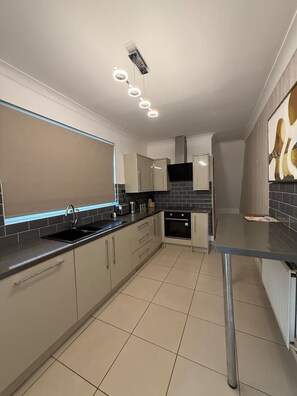 Fridge, microwave, oven, toaster