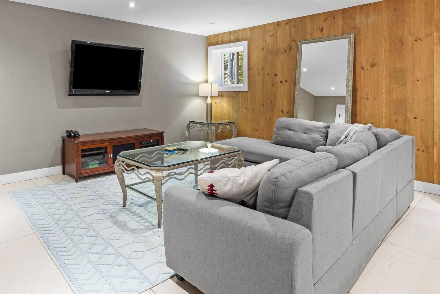 Smart TV, fireplace, video games, foosball