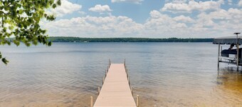 Dock + Views: Wooded Cabin on South Twin Lake