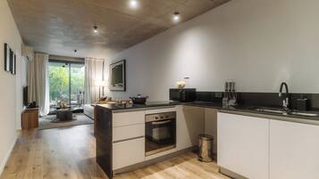 Apartment, 2 Bedrooms | Private kitchen | Full-sized fridge, microwave, oven, stovetop