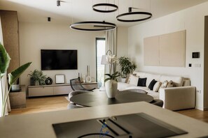 Smart TV, fireplace