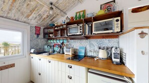Fridge, microwave, oven