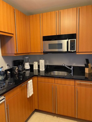 Microwave, stovetop, dishwasher