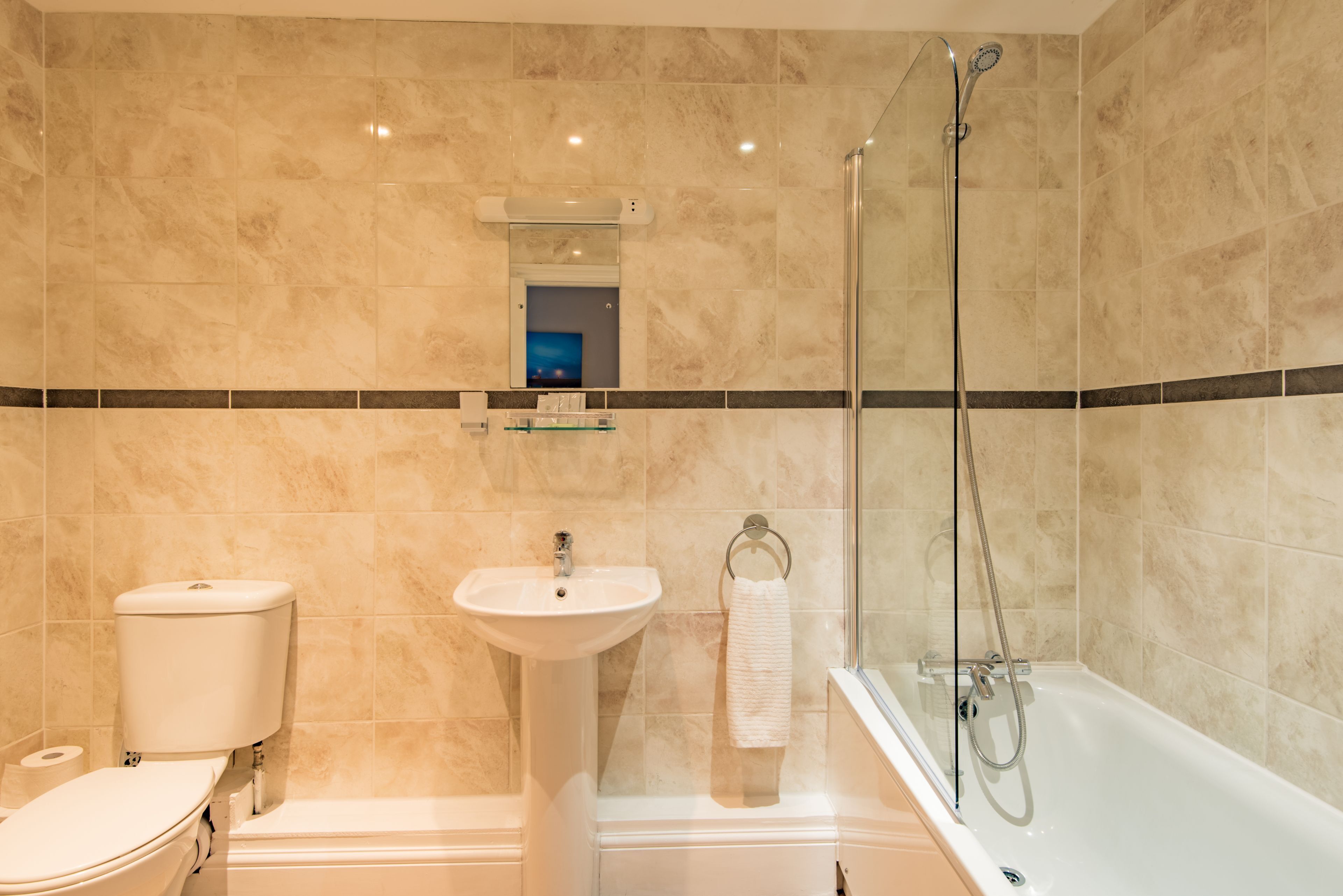 Hair dryer, towels