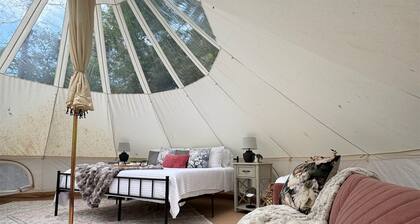 Private Stargazing Tent Dogwood Den – Peaceful Glamping with Fire Pit & Open Skies