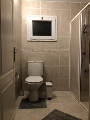 Secador de pelo, toallas, jabón y papel higiénico