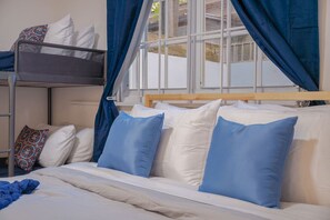 2 bedrooms, desk, iron/ironing board, travel cot