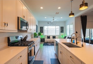 Microwave, oven, stovetop, dishwasher