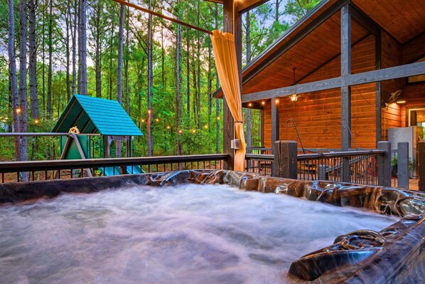 Outdoor spa tub - Play, Relax, Repeat | Playset, Arcade, Pool Table (Broken Bow)