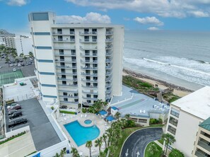 Exterior - Direct oceanfront 2/2 with private balcony, heated pool, hot tub, and garage parking (New Smyrna Beach)
