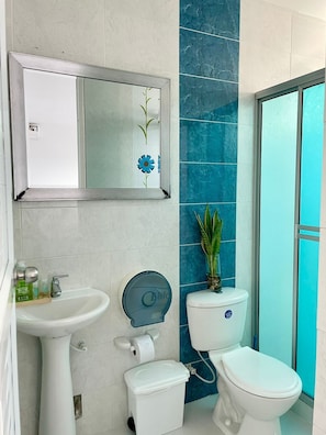 Towels, soap, toilet paper
