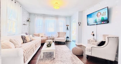 Relax in Style~Spacious 2BR w/Porch + Firepit~ Sleeps 7 ~ Free Wifi and Parking