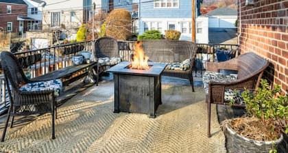 Relax in Style~Spacious 2BR w/Porch + Firepit~ Sleeps 7 ~ Free Wifi and Parking