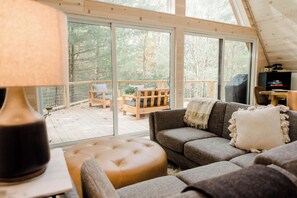 Smart TV, fireplace, books, stereo - Lost River Blackbird A-Frame Cabin: hot tub + wifi (Wardensville)