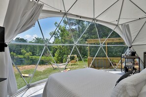 Luxury Cabin, Hot Tub, Lagoon View | Individually furnished, laptop workspace, free WiFi - Cameron Ranch Glamping (Coldspring)