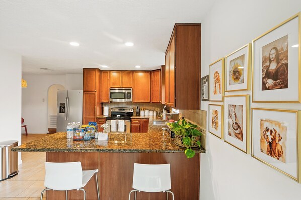 Microwave, oven, stovetop, dishwasher