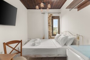 Studio Deluxe - balkong - utsikt mot staden | Strykjärn/strykbräda, gratis barnsängar, resesäng och gratis wi-fi