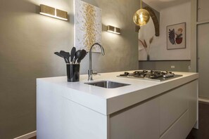 Fridge, oven, stovetop, dishwasher