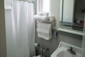 Hair dryer, towels