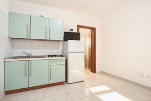 Fridge, stovetop, cookware/dishes/utensils