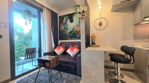 Shared Dormitory, 1 Bedroom, Accessible, Balcony | Living area | Books - Room-a304 - 1 Bedroom Condo With Sea Vie (Krabi)