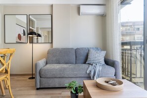 Apartment, 1 Double Bed, Kitchenette, City View | Living room | Smart TV, streaming services - Berries 1-BR Apt in Larnaca (Larnaca)