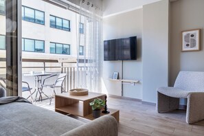 Apartment, 1 Double Bed, Kitchenette, City View | Living room | Smart TV, streaming services - Berries 1-BR Apt in Larnaca (Larnaca)