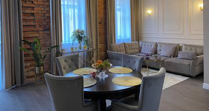 Old town apartments with balcony, cafe mashine