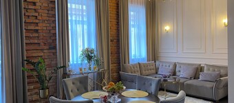 Old town apartments with balcony, cafe mashine