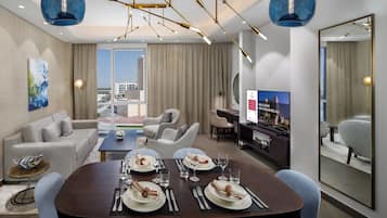Room, 1 Bedroom, City View (Residence) | Dining room