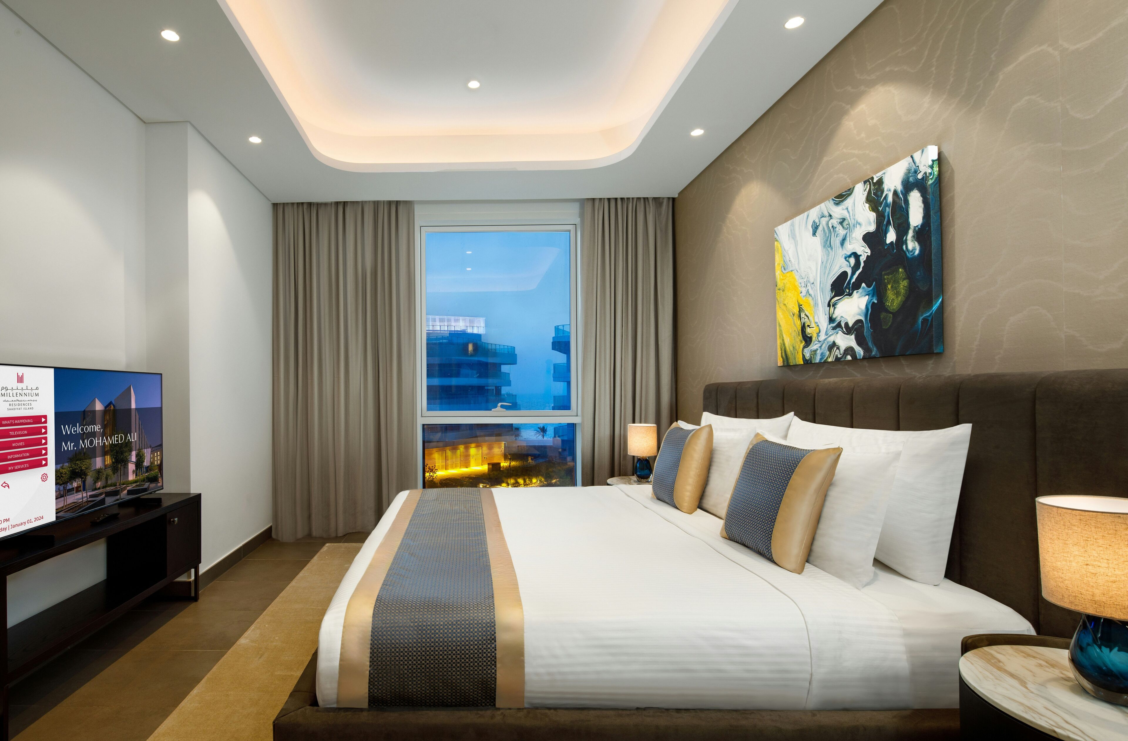 In-room safe, desk, laptop workspace, blackout drapes