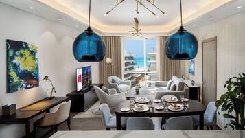 Room, 2 Bedrooms, Sea View (Residence) | Living area | 50-inch Smart TV with satellite channels