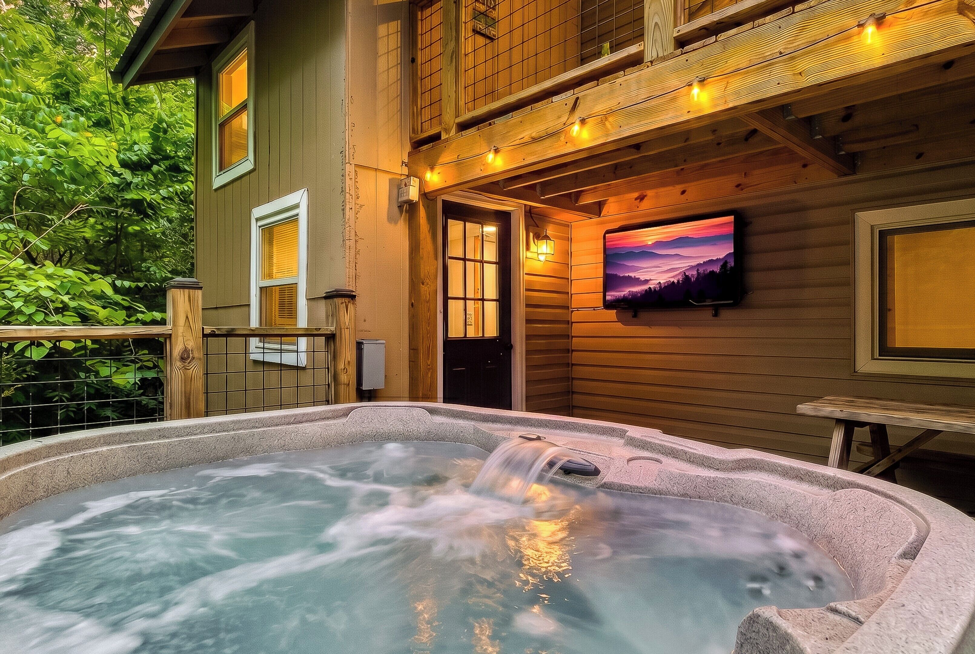 Outdoor spa tub