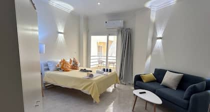 Cozy 1BR Chalet with Side Sea View – Fiesta Beach Resort Hurghada – WiFi & AC