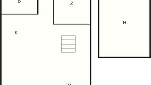 A floor plan with labeled rooms B, Z, H, K, and W. - 6 Person Holiday Park Home in Bryrup (Bryrup)