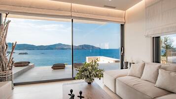 Televisión y chimenea