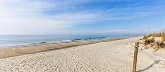 Condo steps to beach, with pool. Dog friendly!