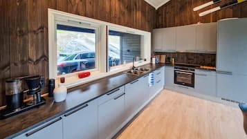 Frigorífico, horno, placa de cocina y lavavajillas