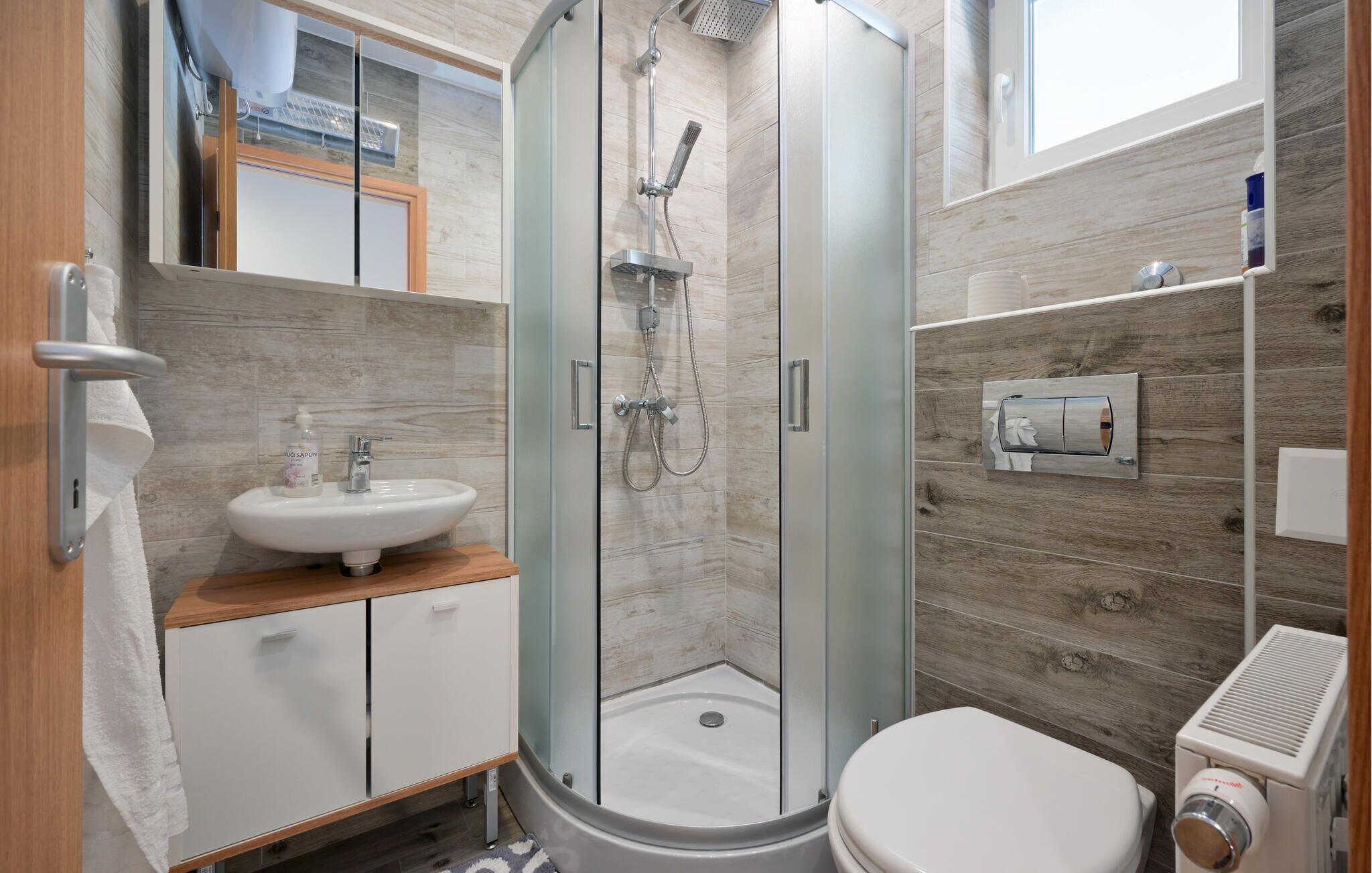 Shower, hair dryer
