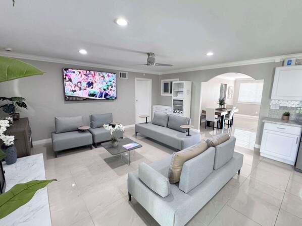 TV, video games, books, offices