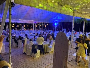 Outdoor banquet area