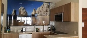 Fridge, microwave, stovetop, dishwasher