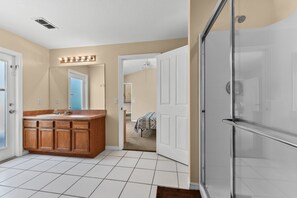 Hair dryer, towels, toilet paper
