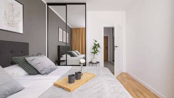 1 soveværelse, skrivebord, strygejern/strygebræt, weekendseng