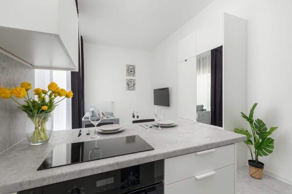 Fridge, oven, stovetop, dishwasher