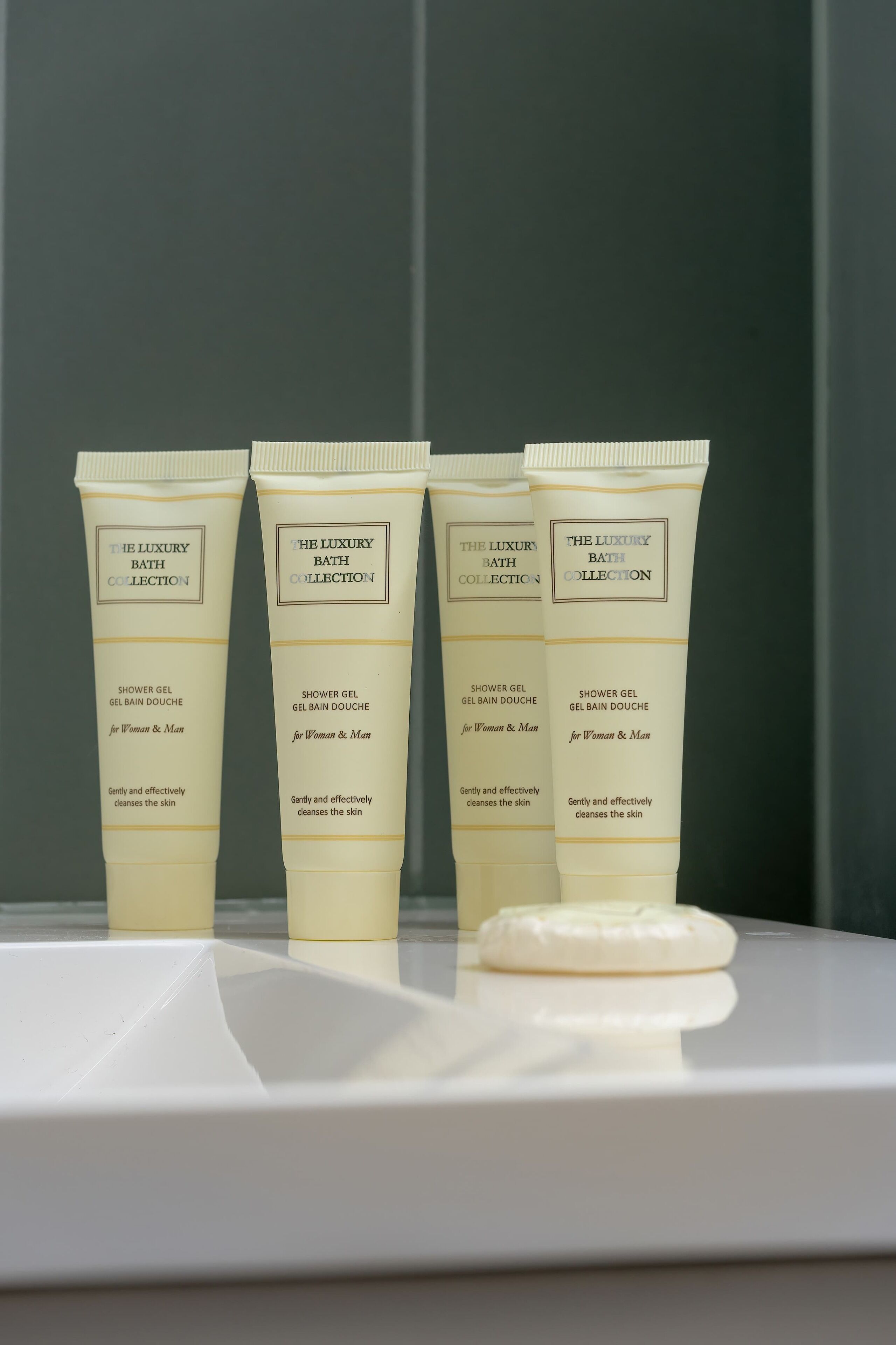 Ducha, secador de pelo, toallas, shampoo