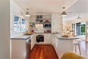 Fridge, microwave, dishwasher, toaster